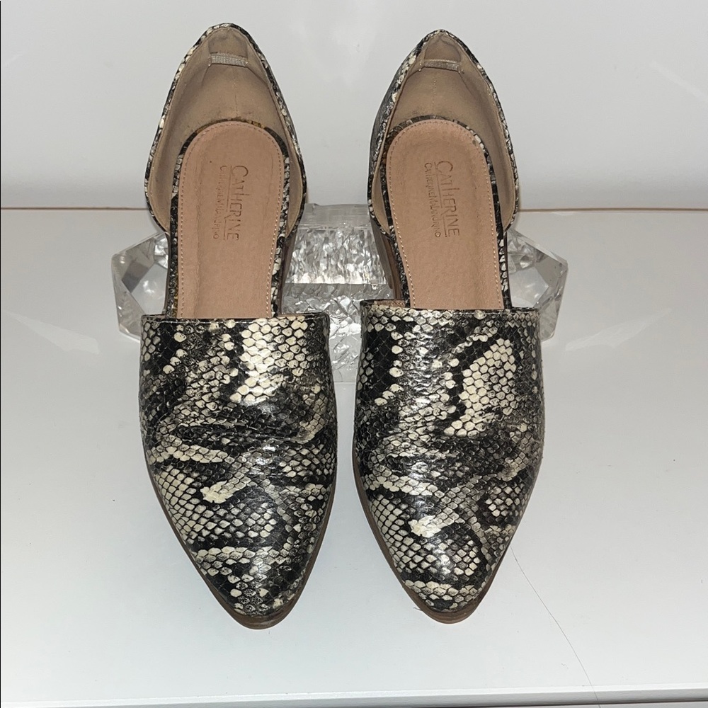 Catherine Malandrino Snakeskin Print Loafers